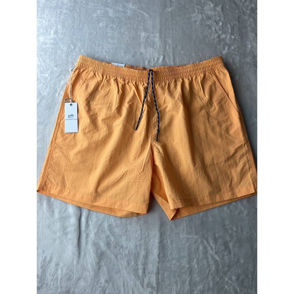 SOUTHERN TIDE Short Men XL Orange Elastic Waist Horizon Shoreline 6'' Quick Dry